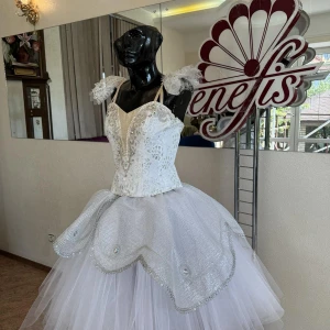 Costum de balet Fulgi de zăpadă Dans Vals Spărgător de nuci Valsul florilor F 0107C - image 3