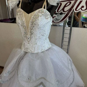 Costum de balet Fulgi de zăpadă Dans Vals Spărgător de nuci Valsul florilor F 0107C - image 4